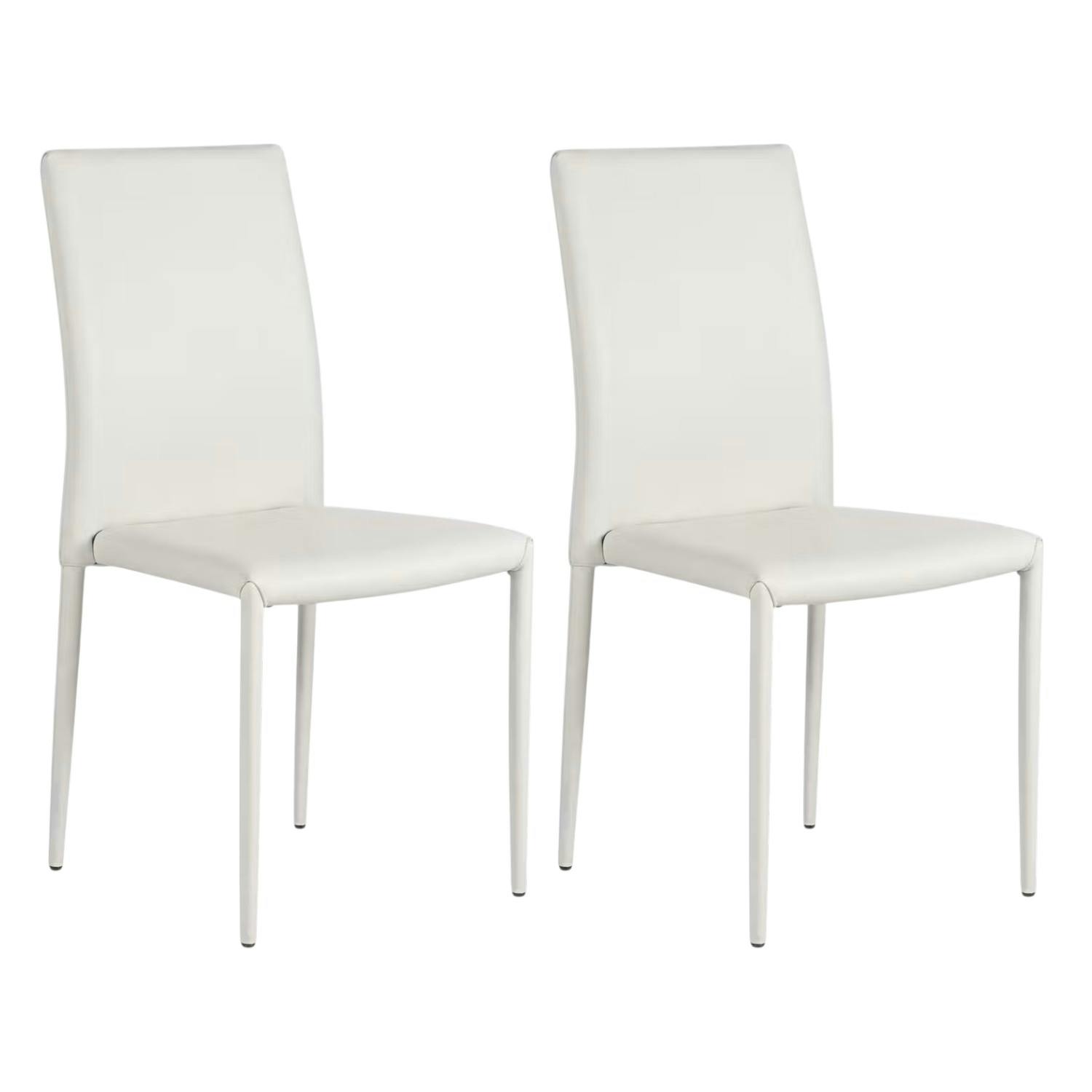 Chaise de salle à manger blanche moderne (lot de 2) LORA