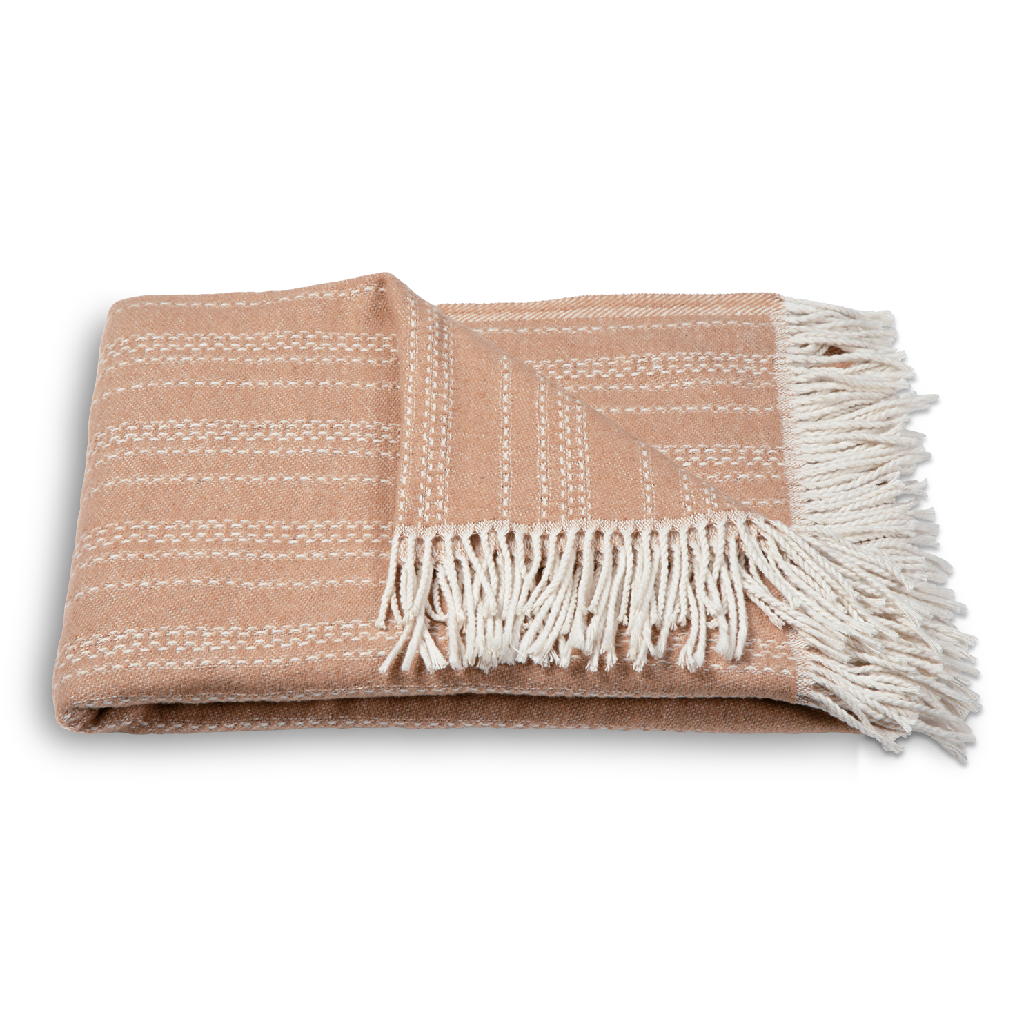 Atmooz Plaid Ember – 150x200cm – Light Brown – Katoenmix – Met Franjes