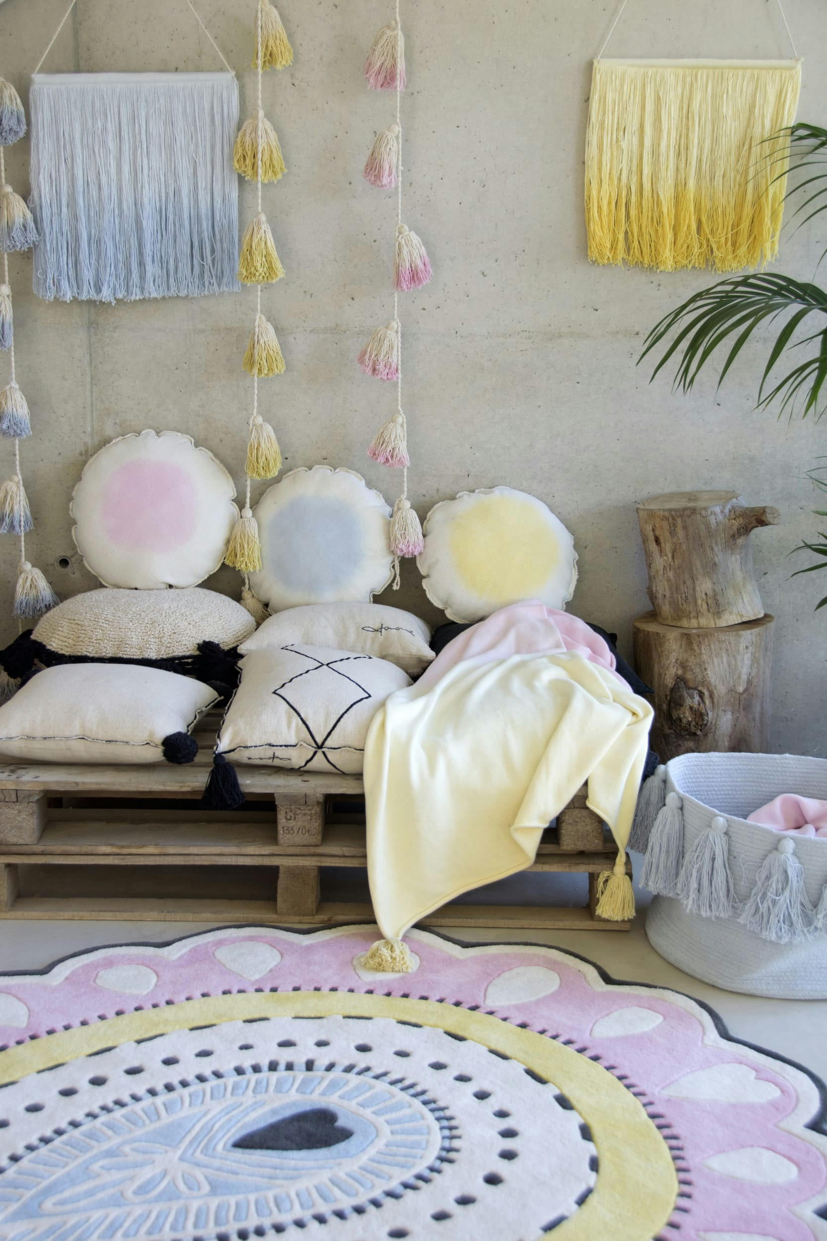 TIE-DYE - Guirlande coton rose 170cm