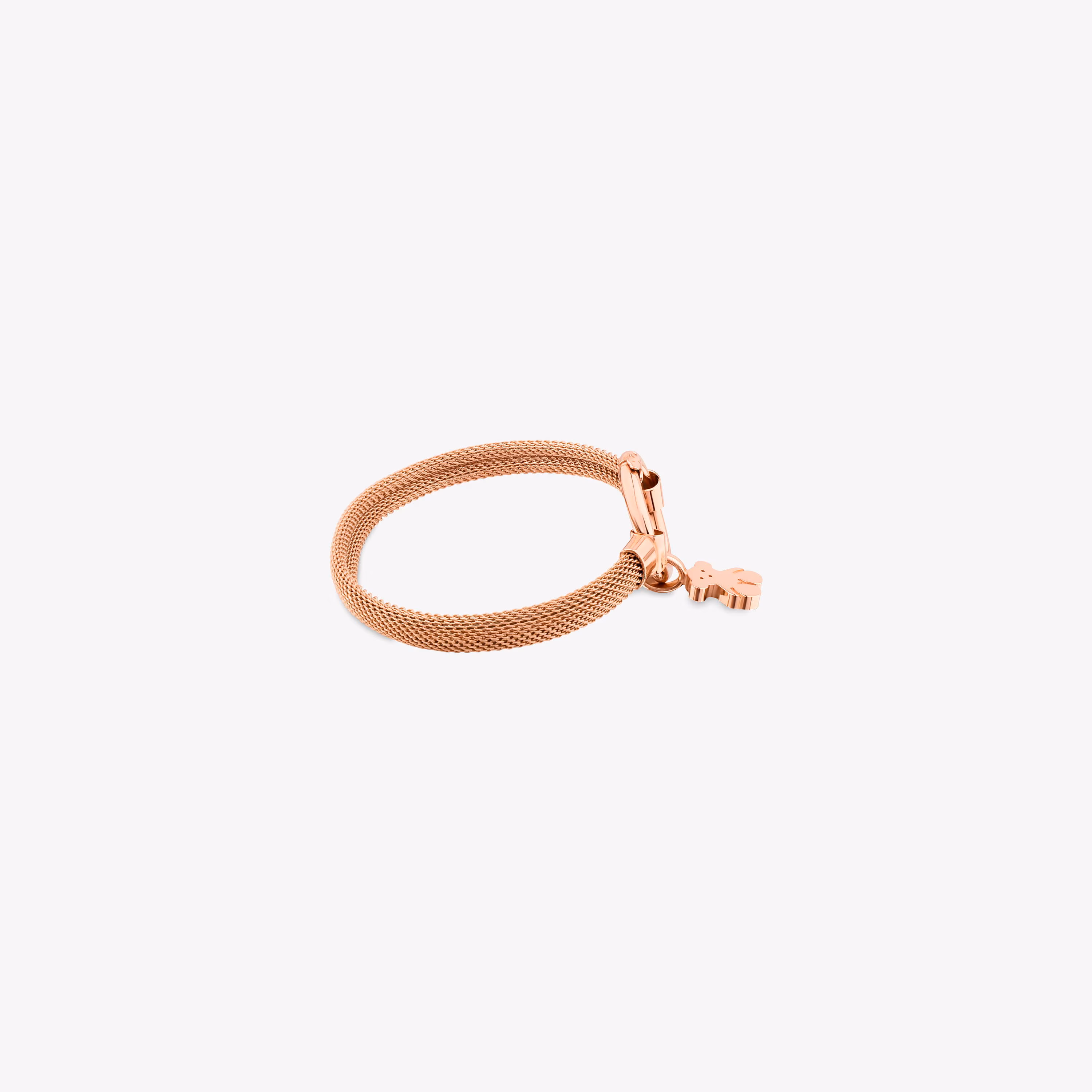 Pulsera mediana con baño de oro rosa 18 kt sobre plata y acero 1,15 cm Hold