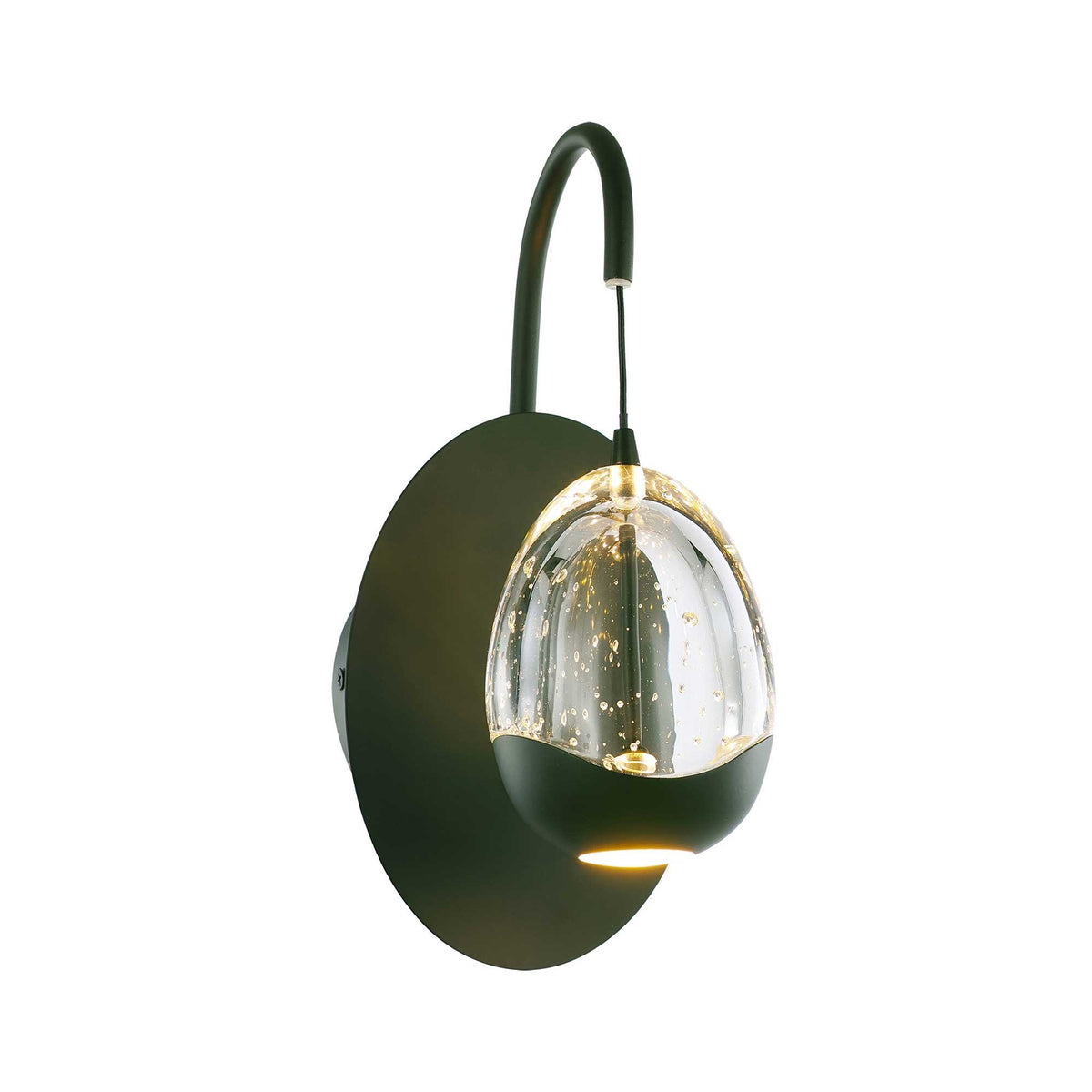Highlight wandlamp Clear - 1 lichts - 16 x 27  cm - helder zwart