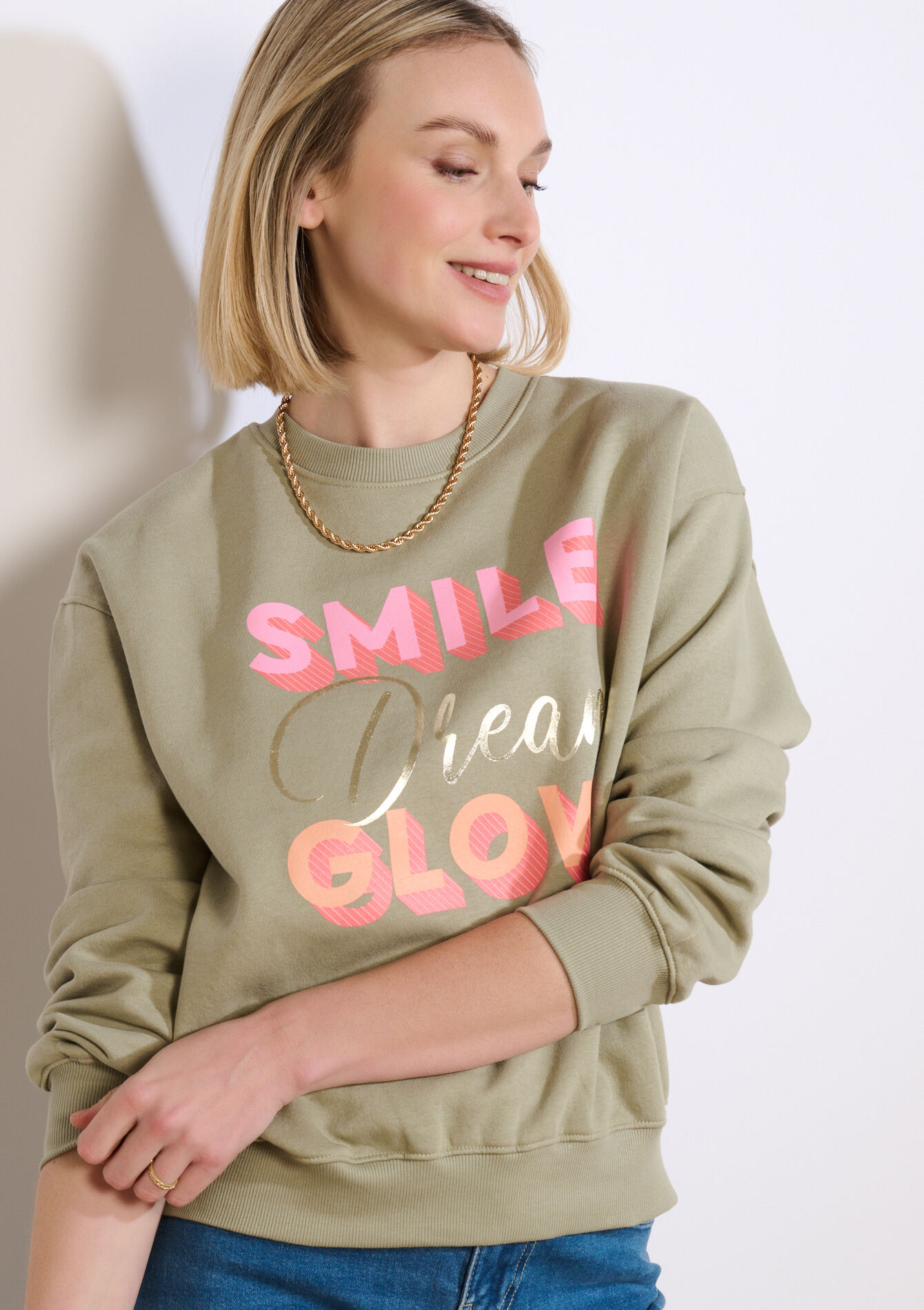 Sweater met tekstprint