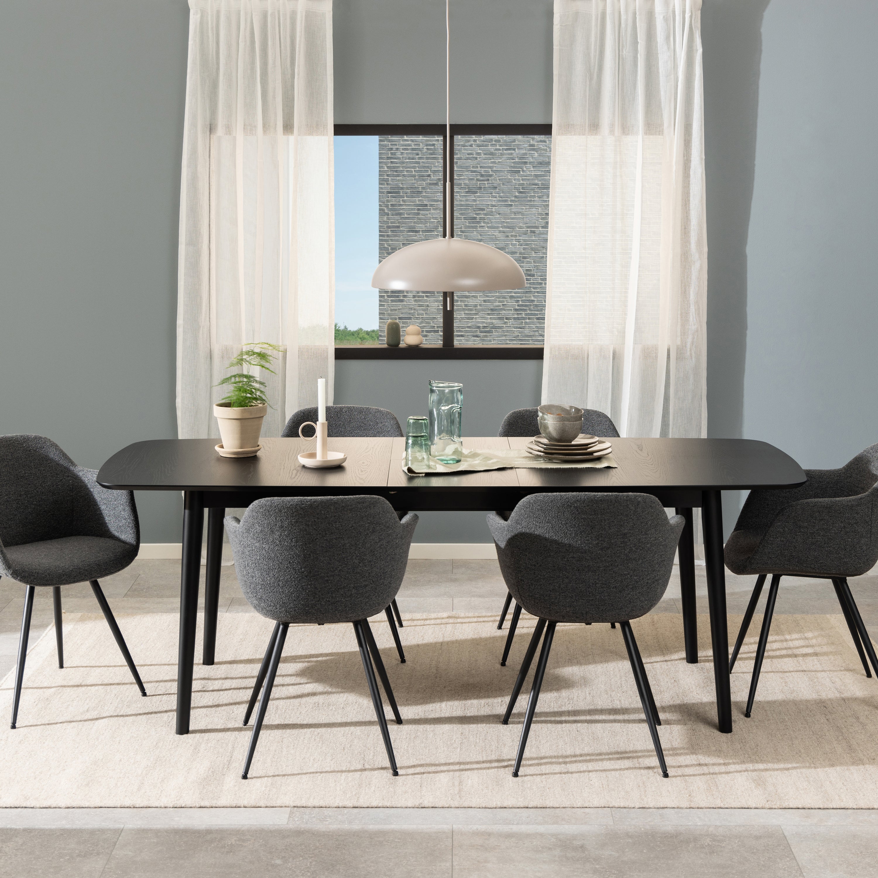 by fonQ Evolve Eettafel Uitschuifbaar - 180/220 x 90 cm - Zwart