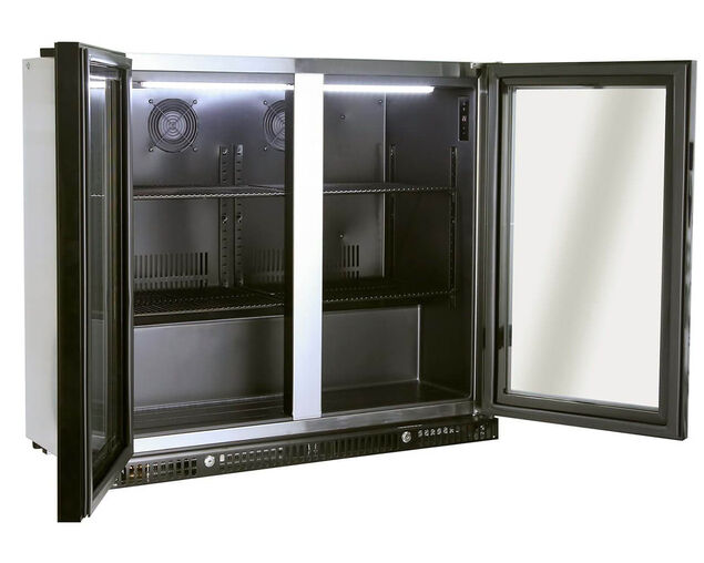 Gasmate Premium Glass Bar Fridge187L - 2 Door