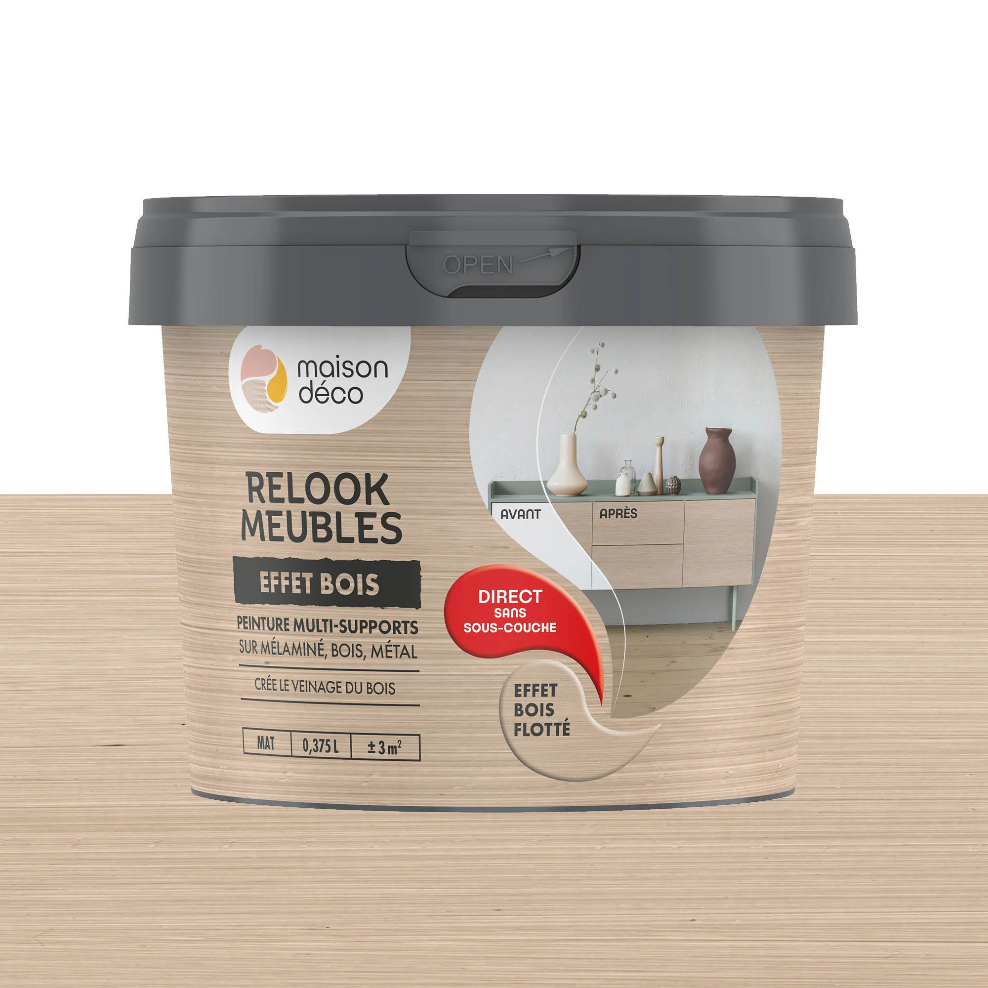 Relook meubles effet bois Peinture Peinture bois flotté 0,38 L