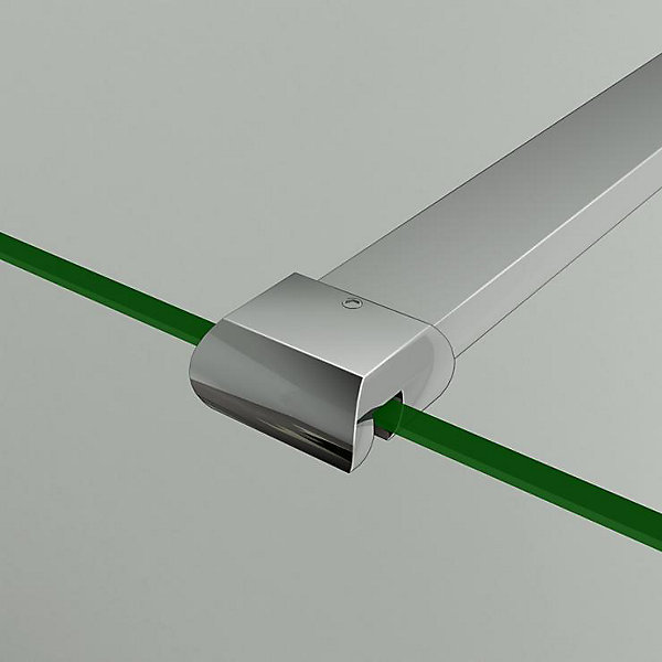 Barre stabilisatrice 90 cm alu chrome - Verre 6-8 mm