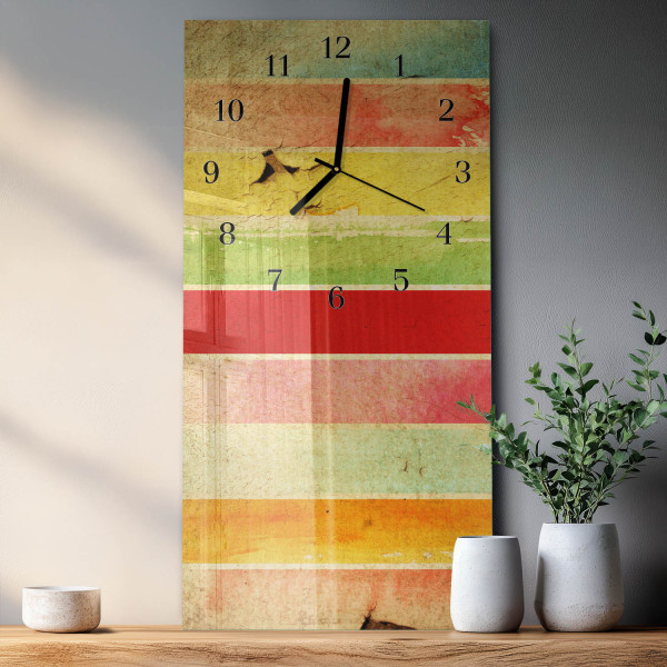 Zegar na ścianę 30x60 Kolorowa Ściana nowoczesny na ścianę