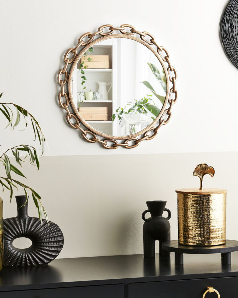 Lustro wiszące okrągłe ø 46 cm złote