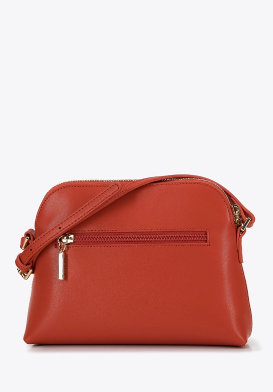 Damska saddle bag ze skóry prosta pomarańczowa