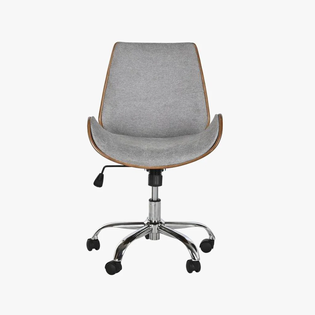 Cadeira de Escritório Tecido Cinza com Madeira 52x58,5x98 NÓRDIS