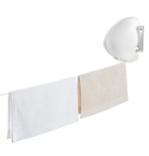 Leifheit Rollfix 80 Wall-Mounted Single Long Line 8M Washing Line W/ Hooks 83106