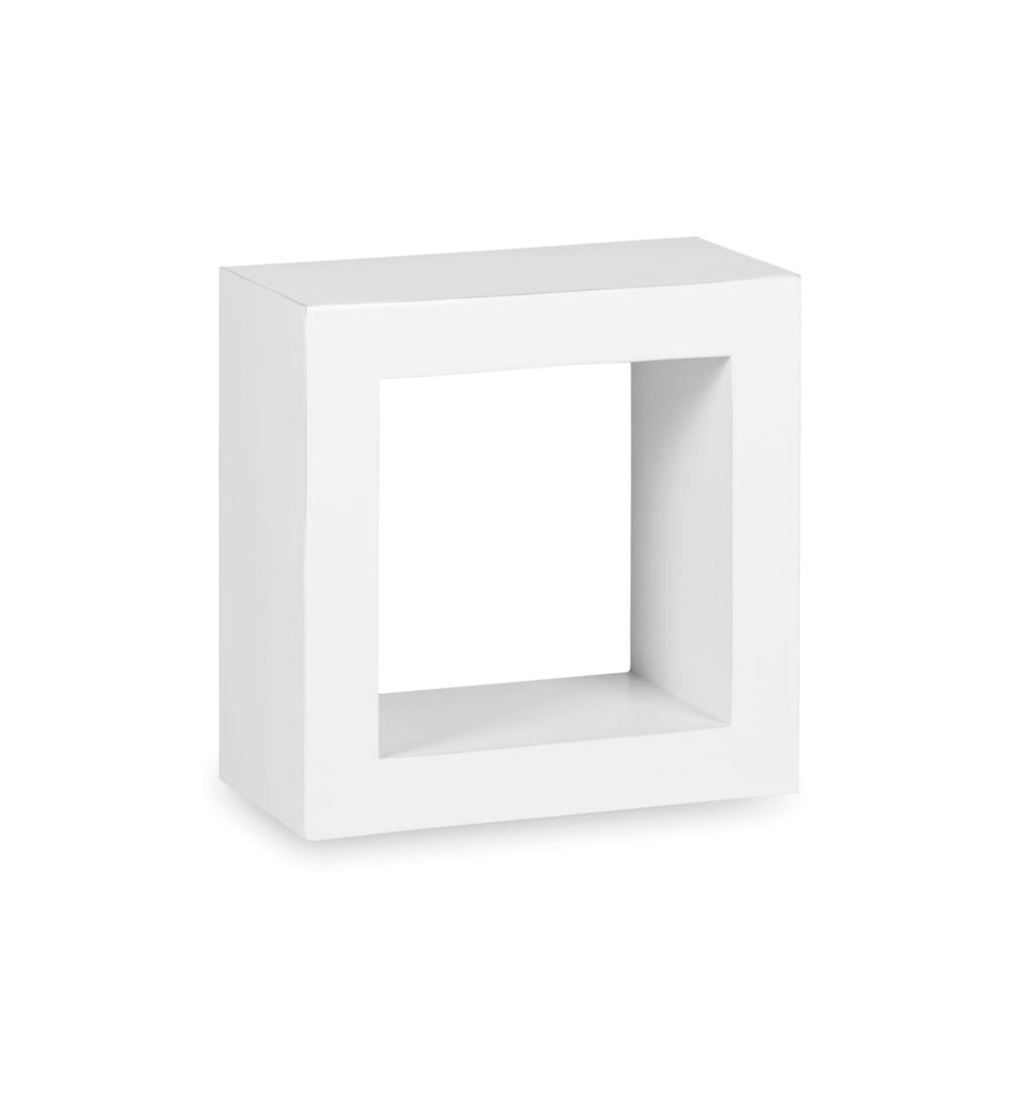 EVEREST - Étagère murale carrée en bois blanc L 40 cm