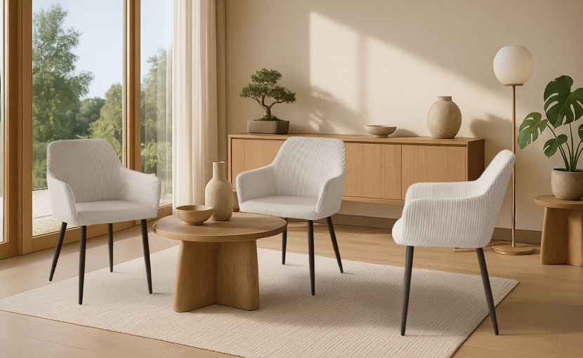 Nowoczesne stylowe krzesło kuchnia jadalnia salon KT206 Lotta sztruks beż