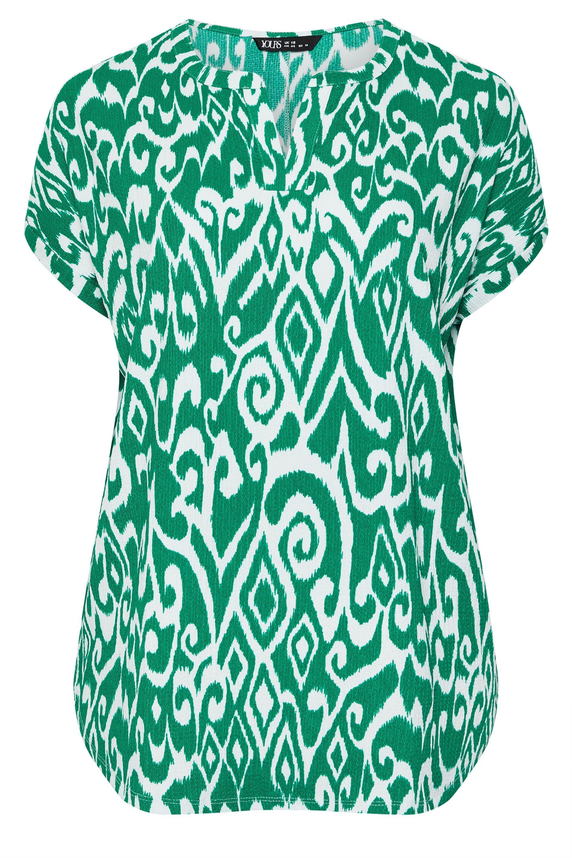 Yours Textured Swirl Notch Neck Top
