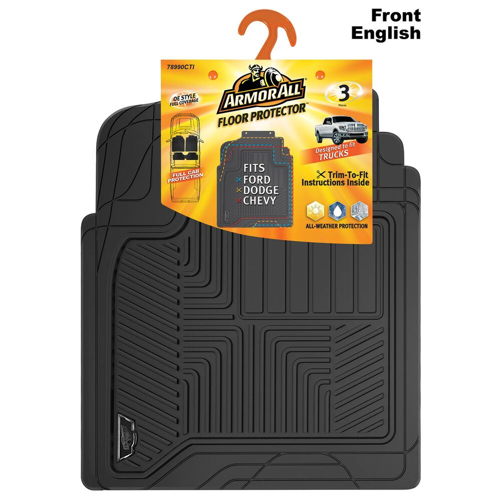 Armor All Truck Floor Mats, Black, 3-pk