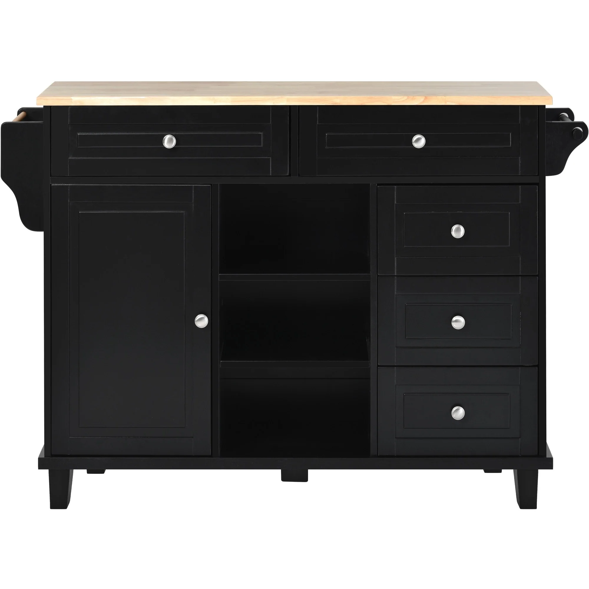 52.8 in. Rolling Kitchen Island with Storage and 5 Drawers