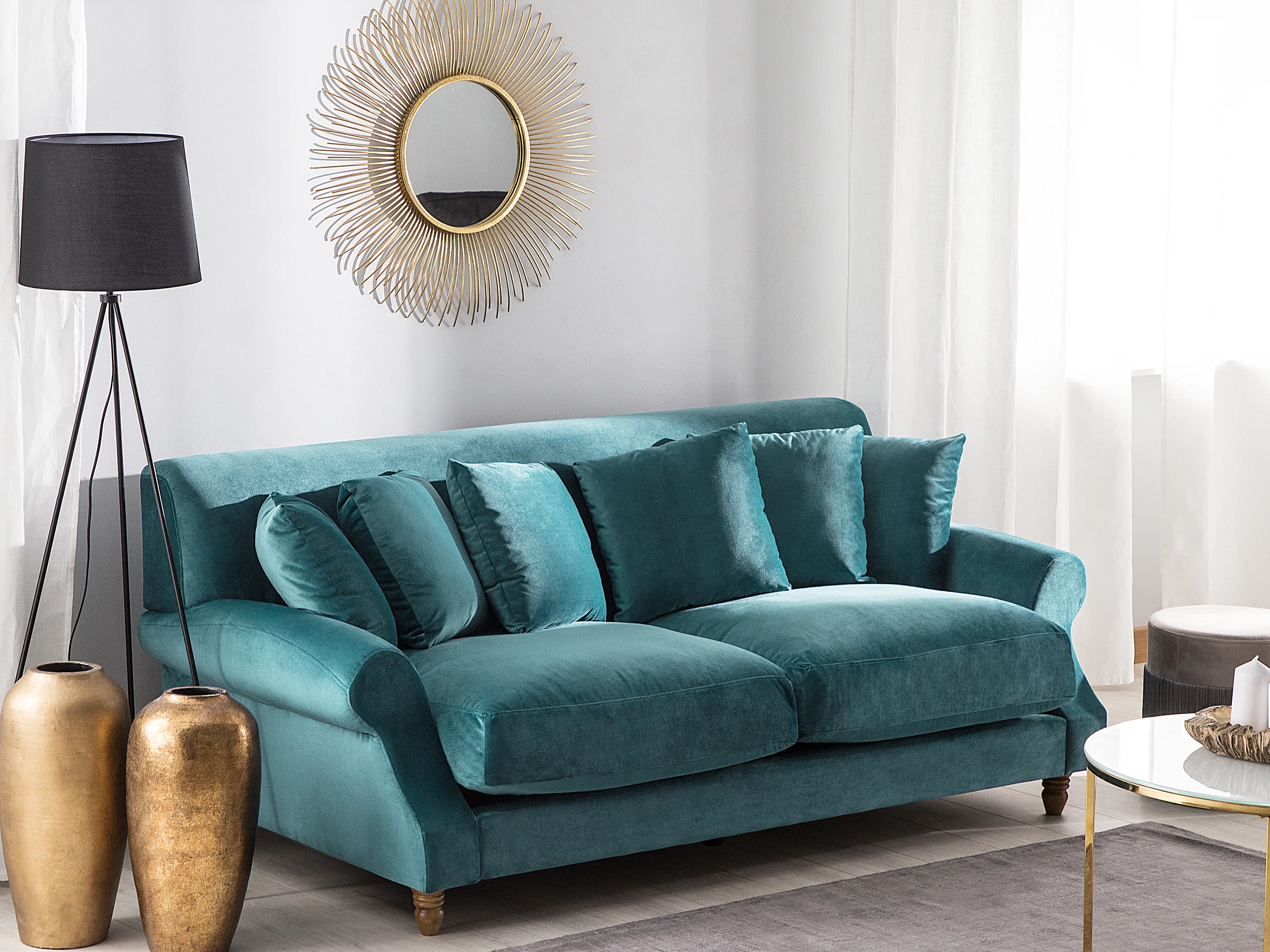 Sofa 2 Seater EIKE Velvet Teal