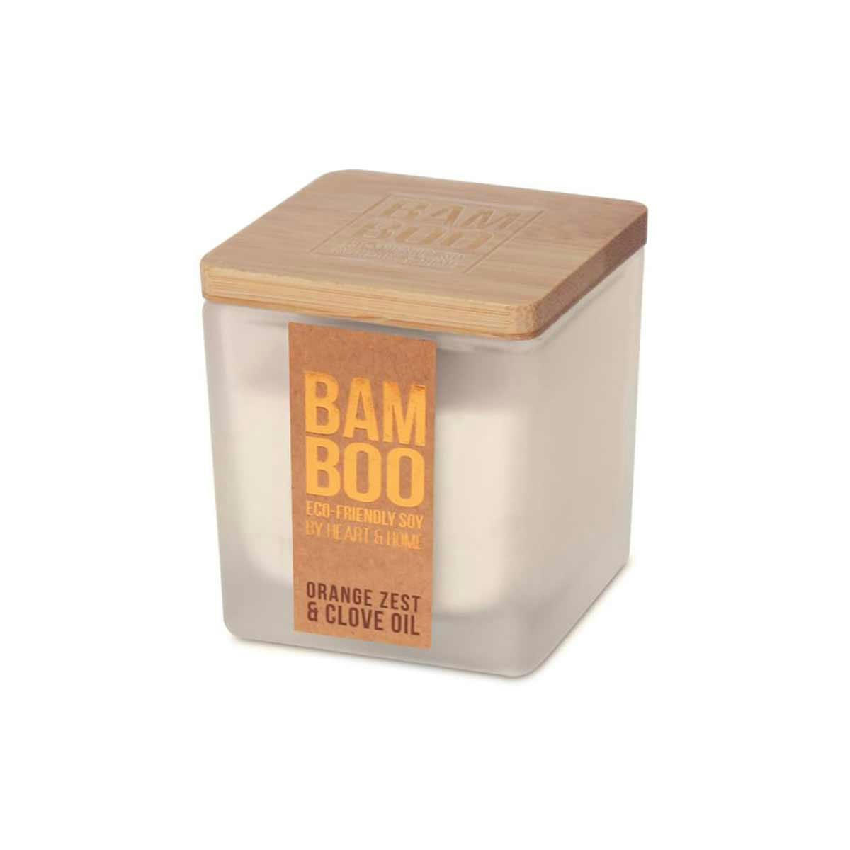 - Bougie éco responsable bambou zeste d'orange et clou de girofle