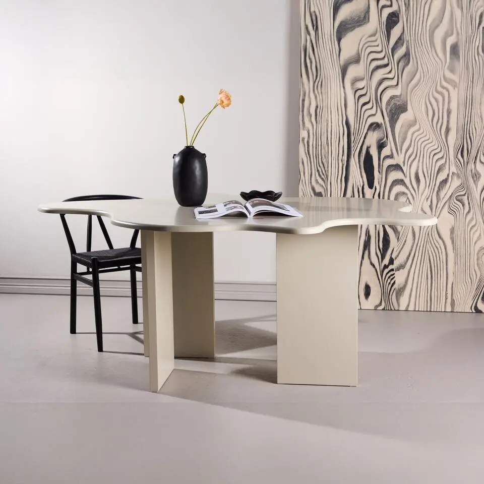 Eettafel Beige - 190x123x76cm - Flower