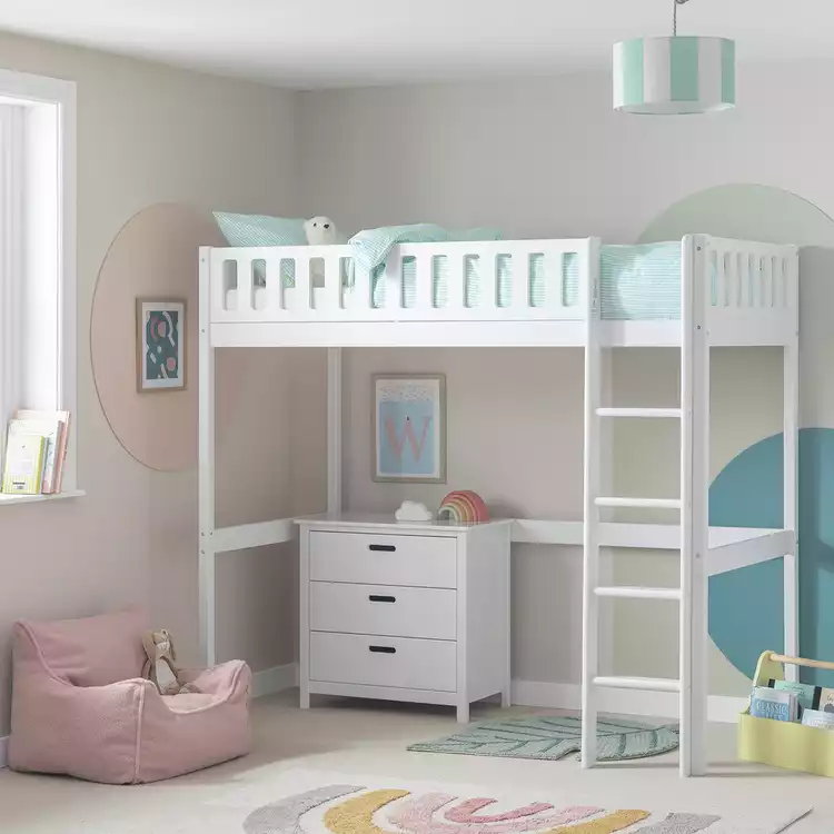 Habitat Ronnie High Sleeper Bed & Mattress - White