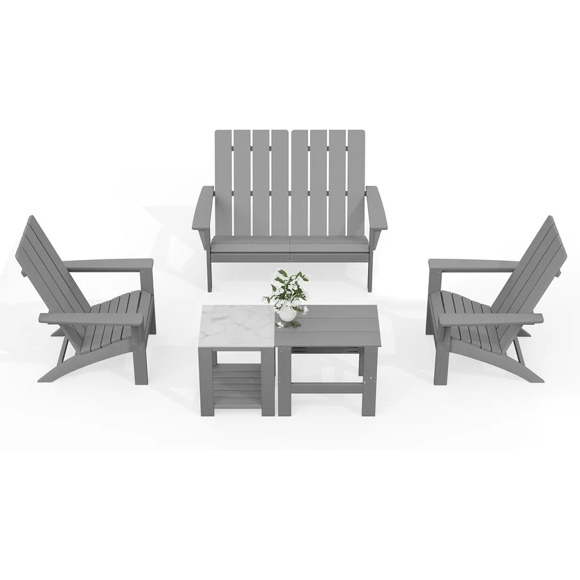 5-Piece Adirondack Chair Set, Combination Seat Coffee Table