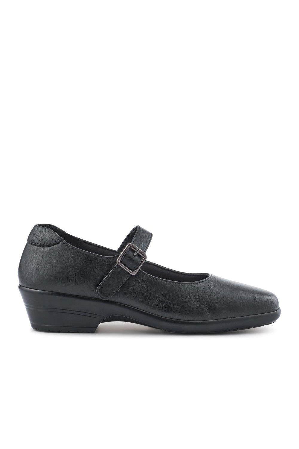 Pavers Wide Fit Leather Touch-Fasten Mary Janes