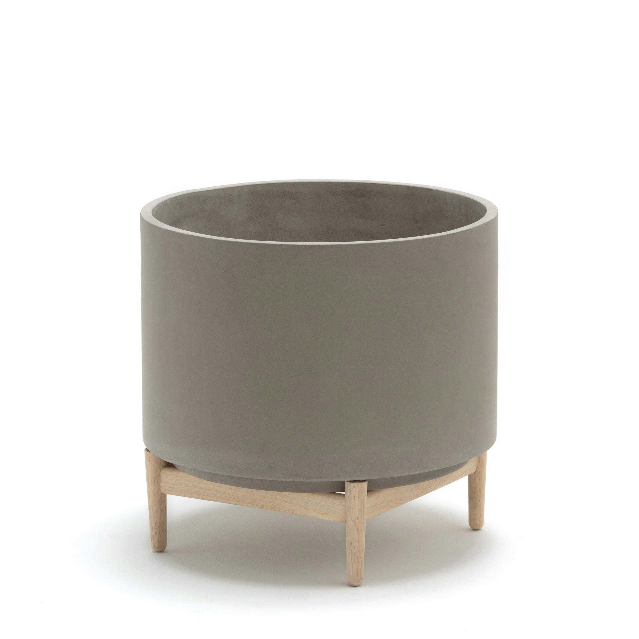 Cache-pot sur pied en hévéa H45cm, Florian