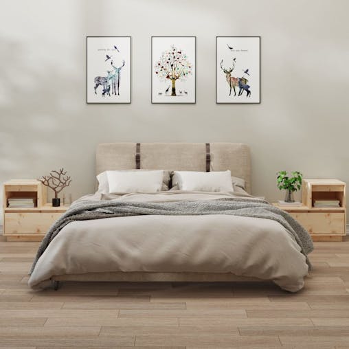 NNEVL Bedside Cabinets 2 pcs 60x34x51 cm Solid Wood Pine