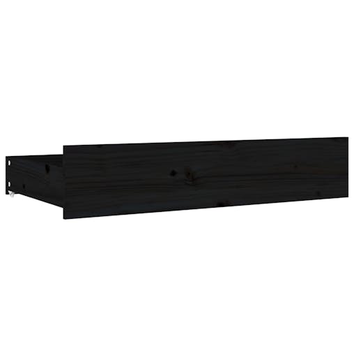 NNEVL Bed Drawers 4 pcs Black Solid Wood Pine