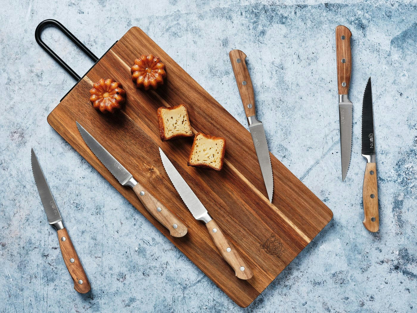 NUDE - Lot de 6 couteaux en inox marron