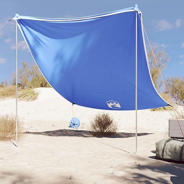 Auvent de plage avec ancres de sable bleu 214x236 cm vidaXL