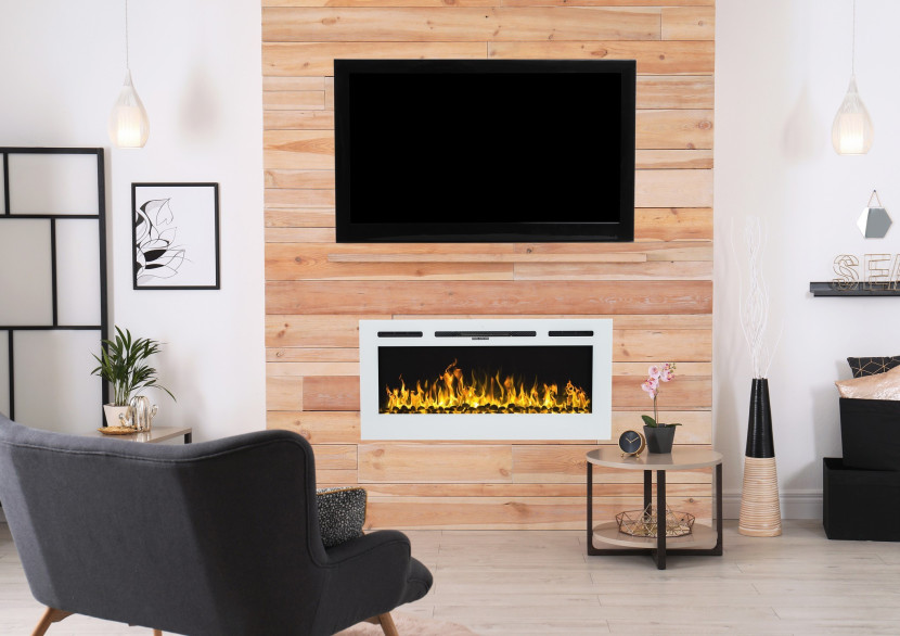 Majestic 36" Biały- Kominek Elektryczny Led ŚciennyAflamo