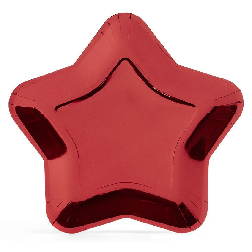 Plateau carton étoile rouge Ø24,5cm x6