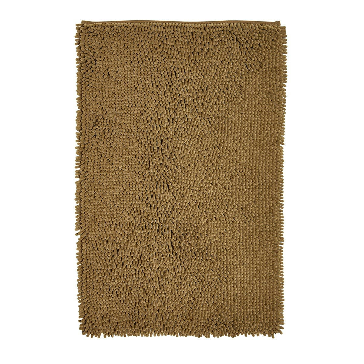 ESSENTIAL - Tapis de bain mèche uni en Polyester Bronze 50x80 cm
