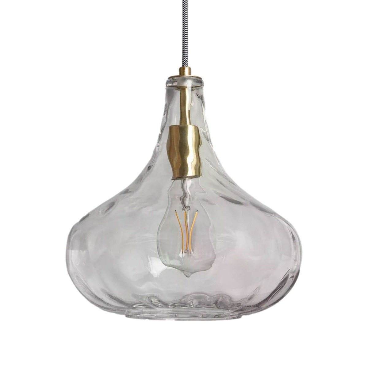 Lampa wisząca przezroczysto-złota Pico 1xE27x40W wym: 140x27x27 cm Abruzzo