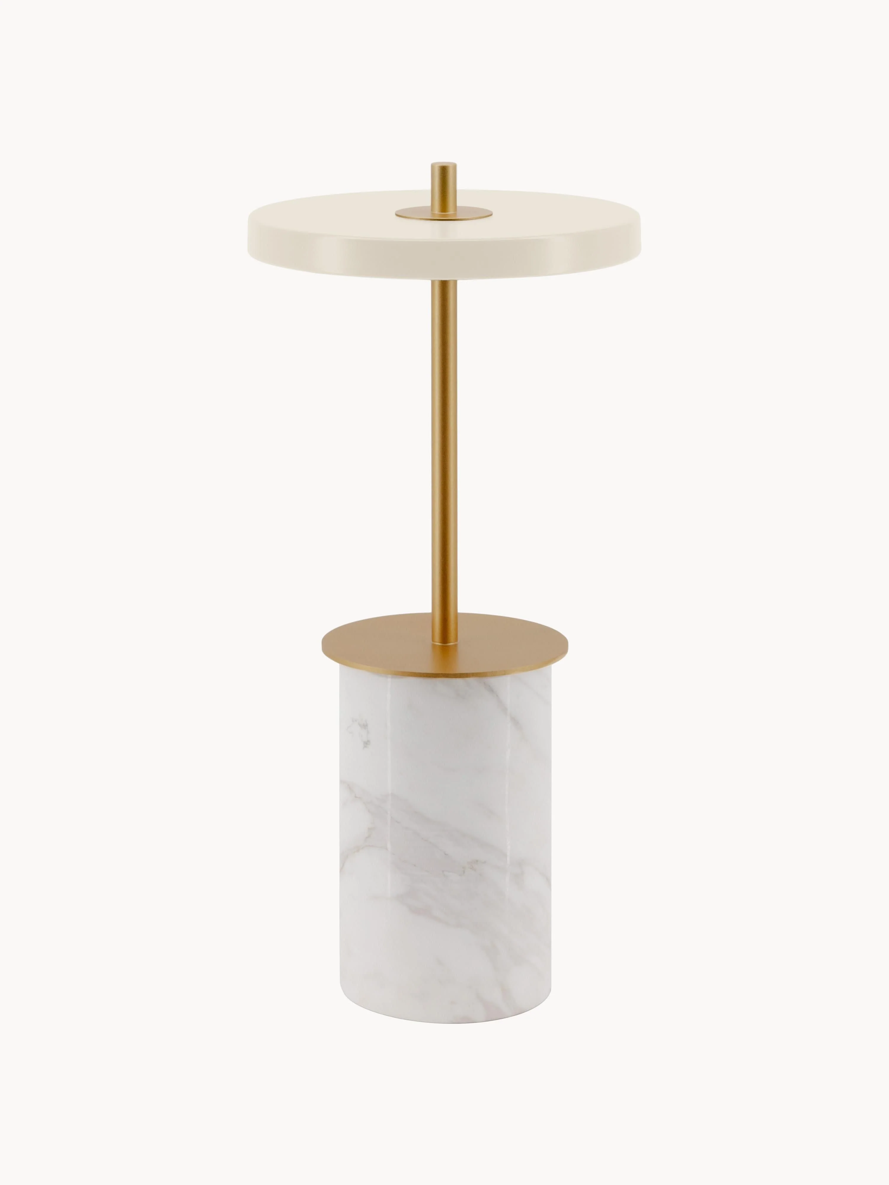 Kleine mobile LED-Tischlampe Asteria aus Marmor, dimmbar