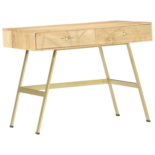 NNEVL Writing Desk with Drawers 100x55x75 cm Solid Mango Wood