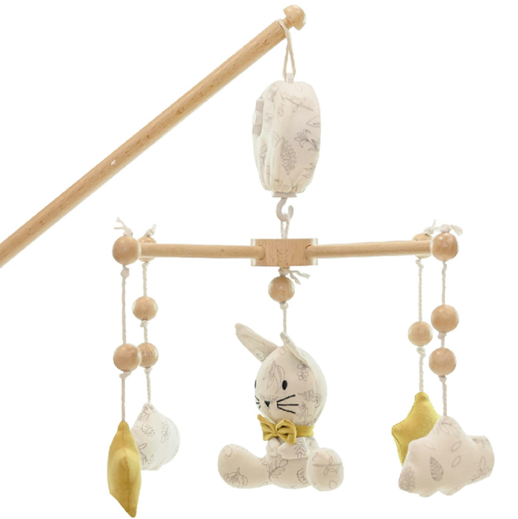 - Mobile musical bébé Leafy Bunny en coton Bois 40 cm
