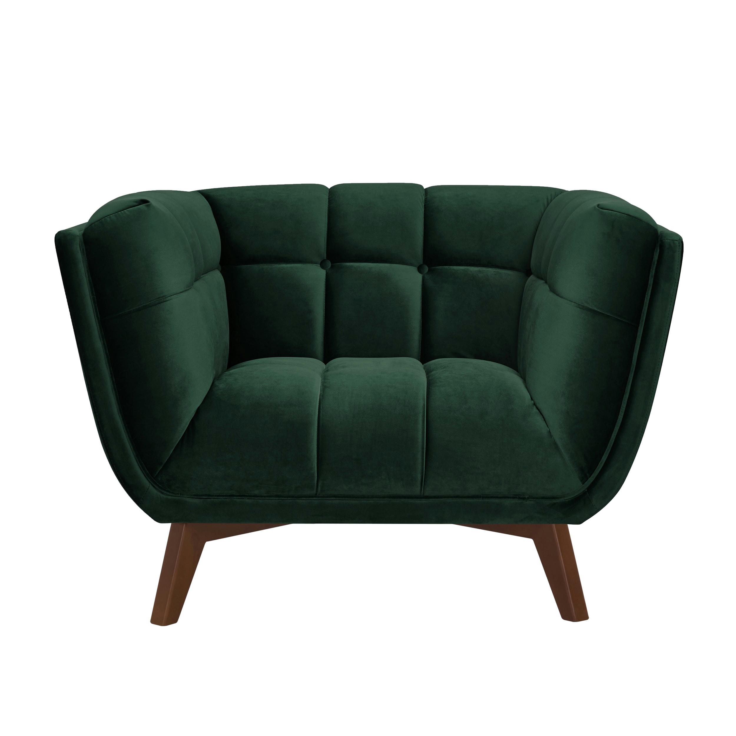 MONA - Fauteuil en velours vert foncé
