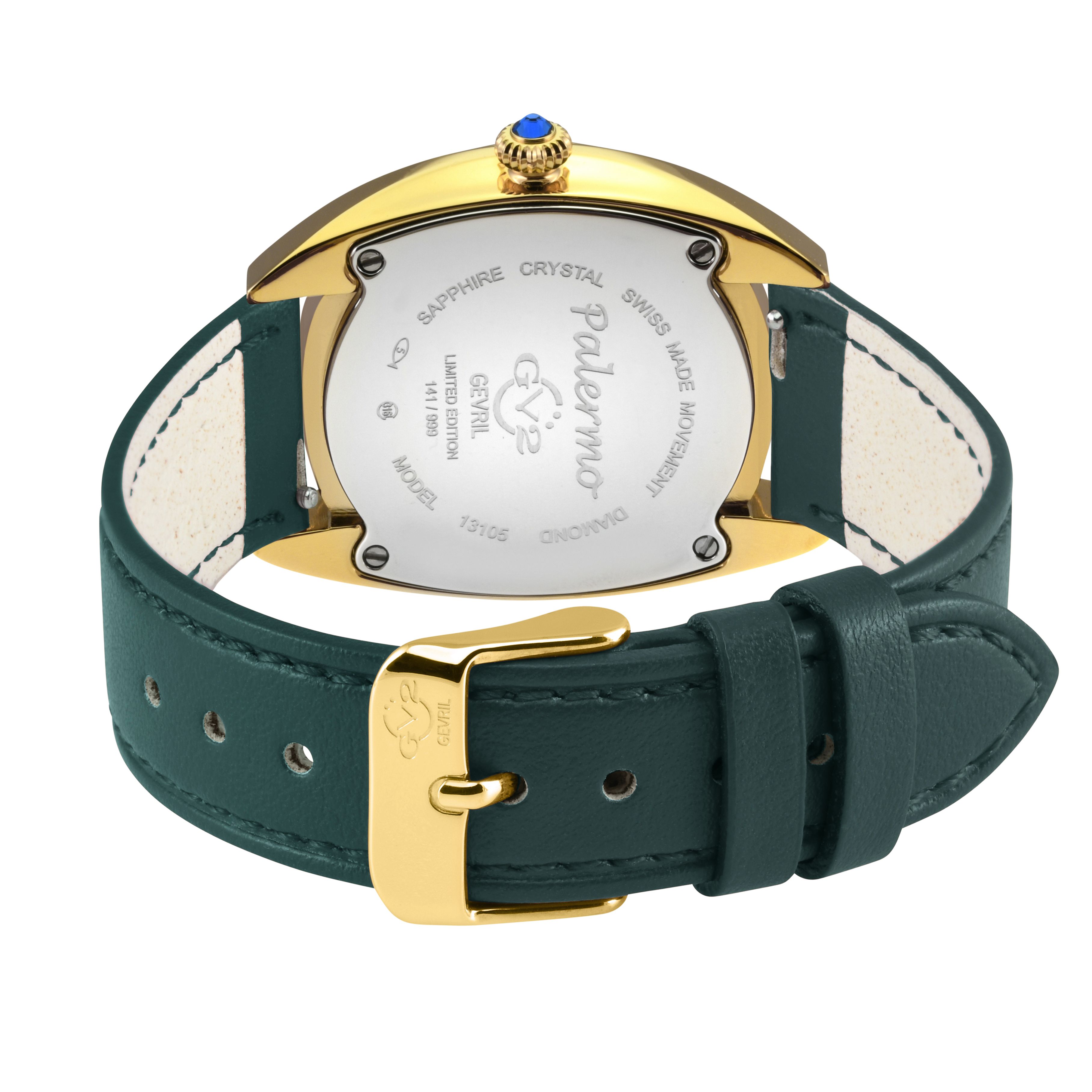 GV2 Palermo Vegan, Swiss Quartz Watch, White MOP Dial, Sapphire Crystal