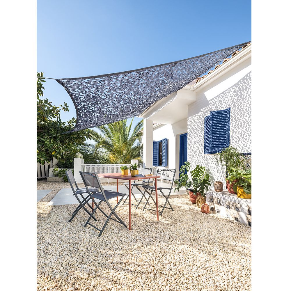 Voile d'ombrage ajouré Corse rectangulaire gris 300x400cm