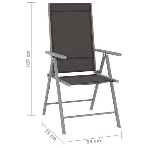 NNEVL Folding Garden Chairs 6 pcs Textilene Black