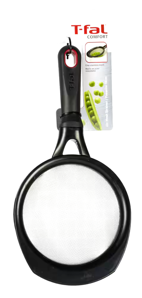 T-fal Plastic Strainer with Stainless Steel Wire Mesh, 6-in