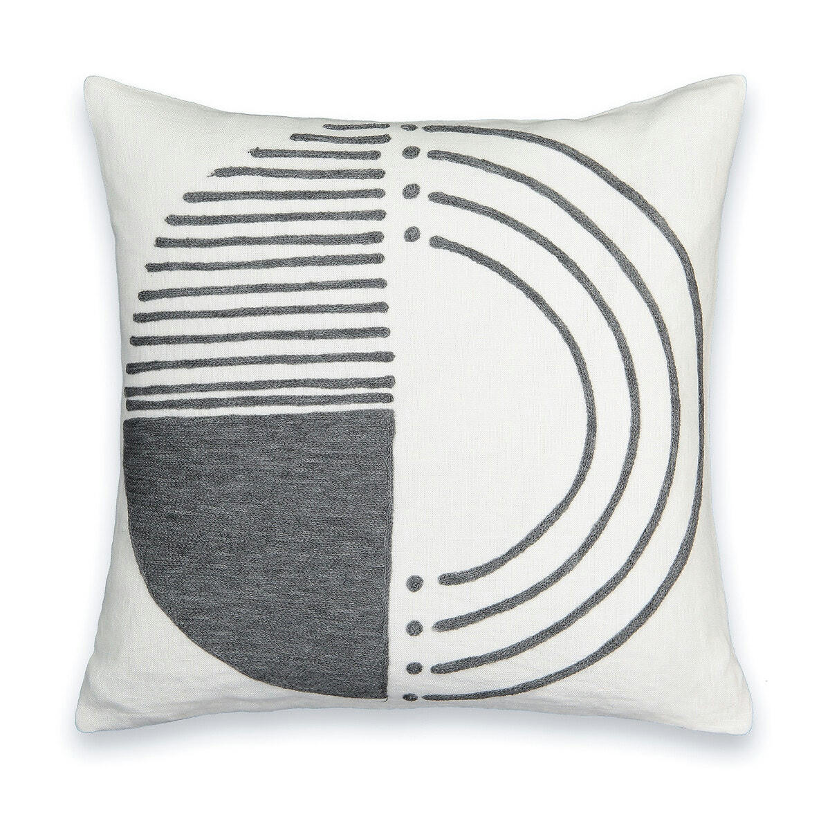 Housse de coussin lin, Volutes