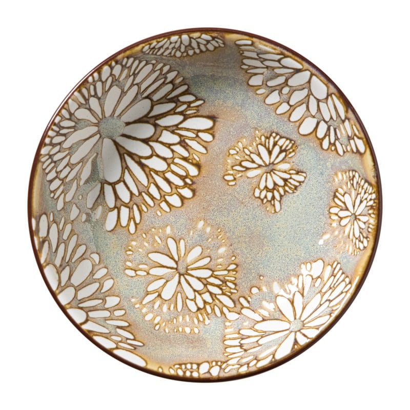 Schoteltje Alise - oranje/groen - &Oslash;9.7x2 cm