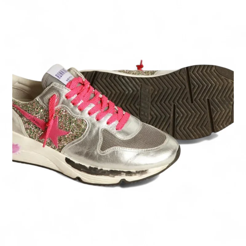 Running Sole sneakers in metallic leather and glitter