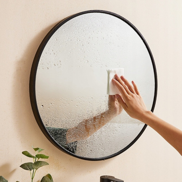 Duże lustro okrągłe łazienkowe salon sypialnia czarne 80cm