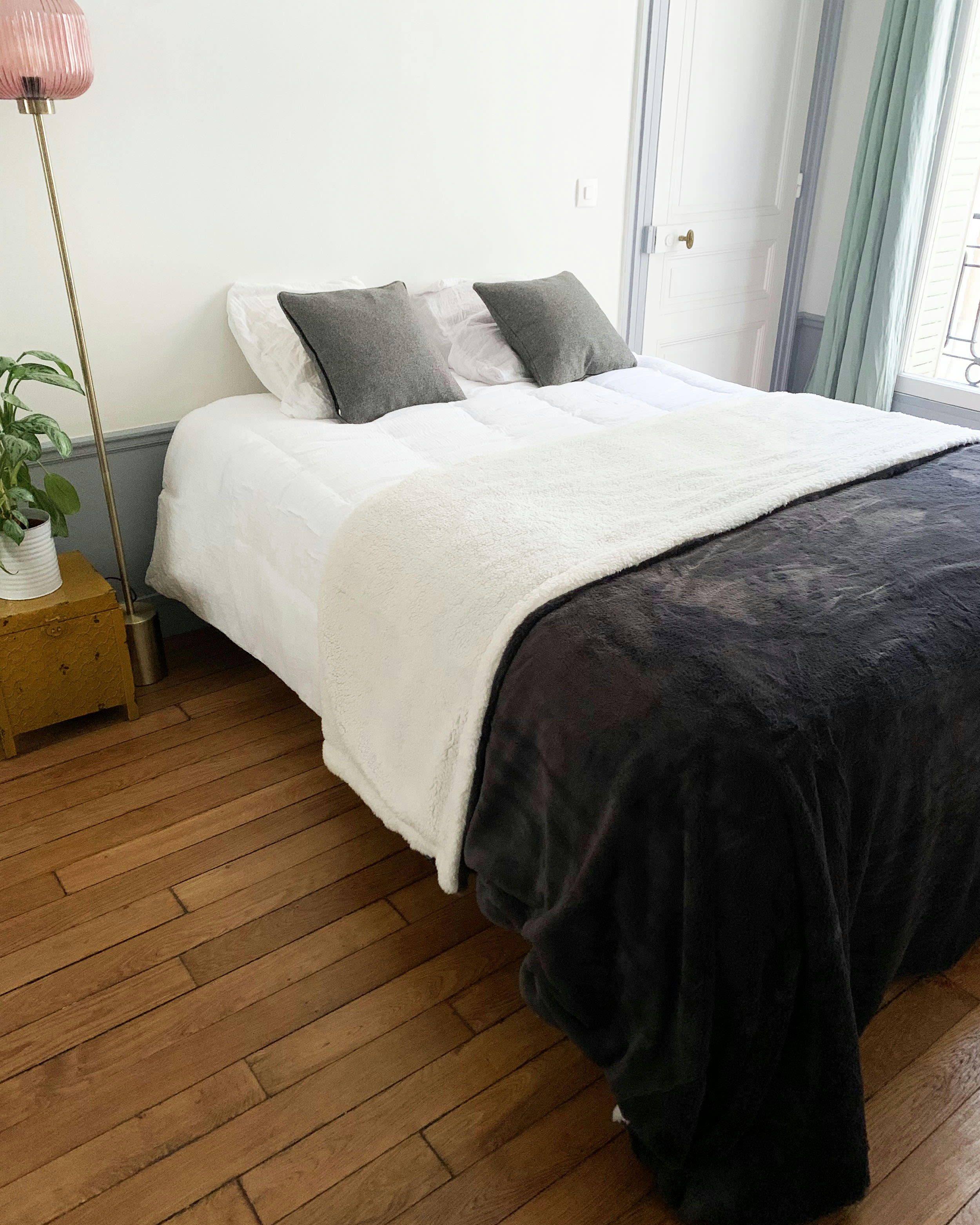 COUVERTURE - Couverture plaid doublée imitation 