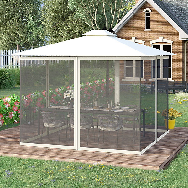 Moustiquaires pour tonnelle barnum pavillon de jardin 3x3m nylon noir