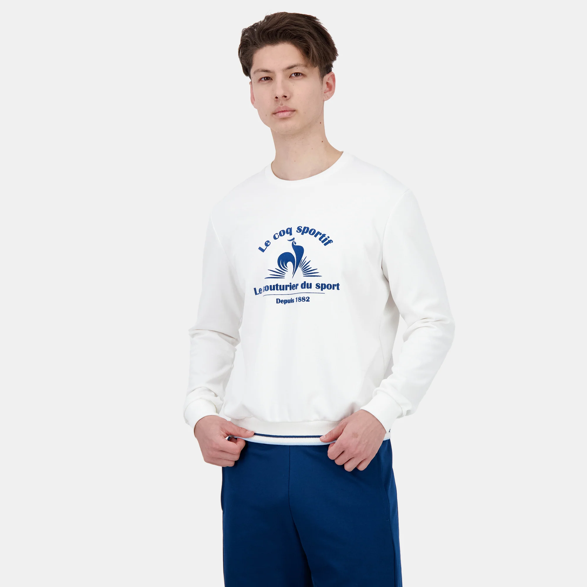 2510645-HERITAGE LF Crew Sweat N°1 M marshmallow | Sweat col rond Homme